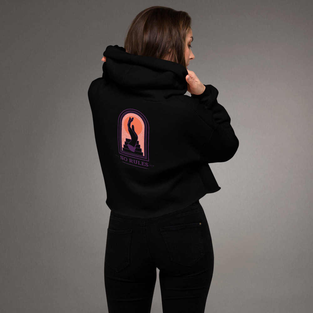 NO RULES Cali Crop Hoodie - Black